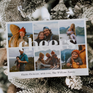 Cheers Foto Weihnachtskarte Feiertagskarte