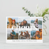 Cheers Foto Weihnachtskarte Feiertagskarte (Stehend Vorderseite)