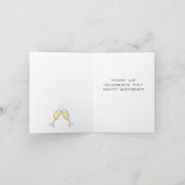 Cheers fun Champagner Geburtstag feiern Toast Karte (Innenseite)