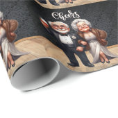 Cheers Funny Old Couple bedruckt für die Stadt Geschenkpapier (Rolleneckpunkt)