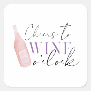 Cheers Funny Wine Party Quadratischer Aufkleber