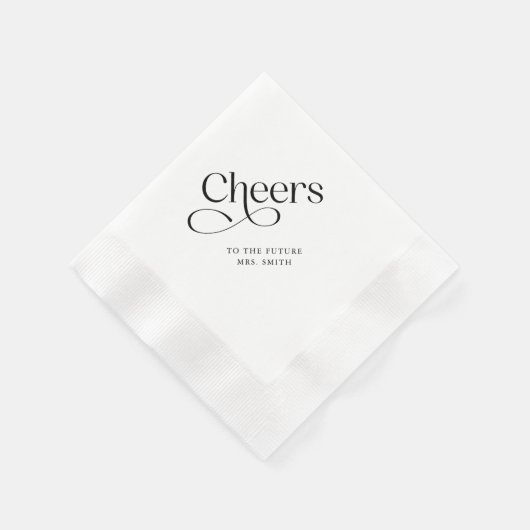 Cheers Future Mrs. Elegant Brautparty Serviette (Ecke)