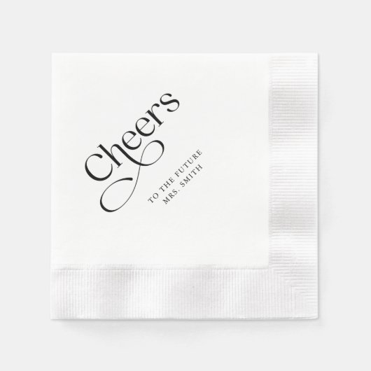 Cheers Future Mrs. Elegant Brautparty Serviette (Vorderseite)