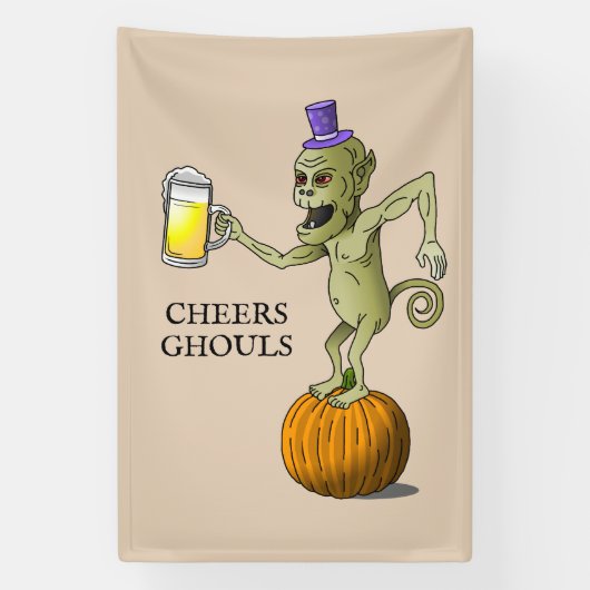Cheers Ghouls Halloween-Party Banner (Vertikal)