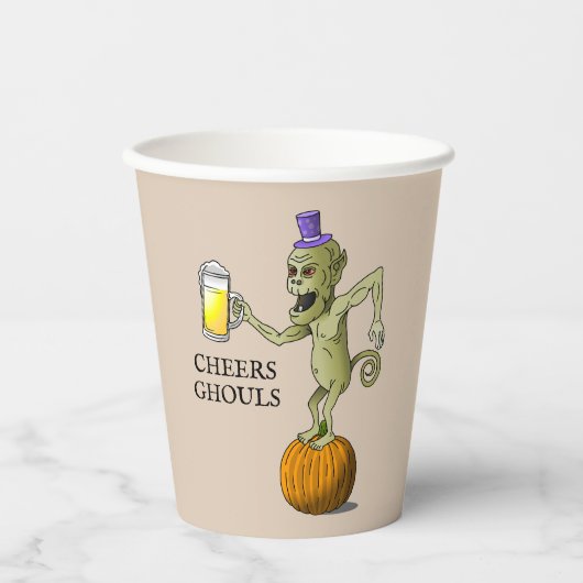 Cheers Ghouls Halloween-Party Pappbecher (Vorderseite)