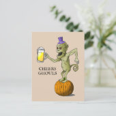 Cheers Ghouls Halloween-Party Postkarte (Stehend Vorderseite)