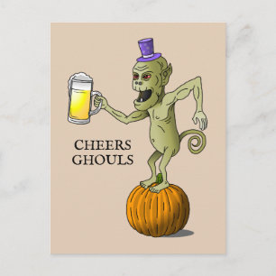 Cheers Ghouls Halloween-Party Postkarte