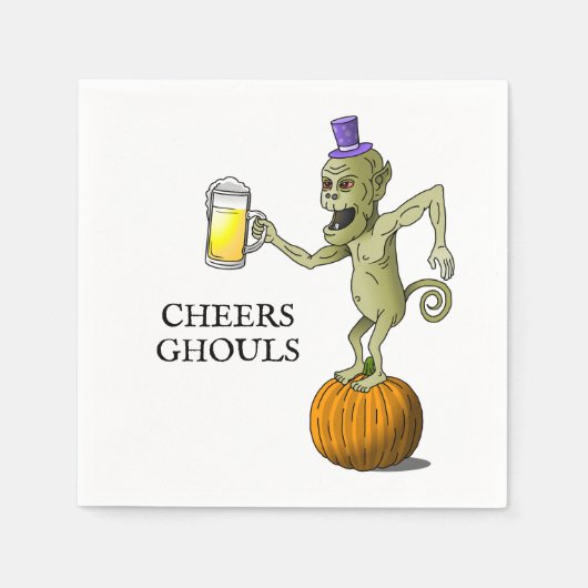 Cheers Ghouls Halloween-Party Serviette (Vorderseite)