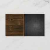 Cheers Glasses | Dunkle Textur | Holzkörner Visitenkarte (Rückseite)