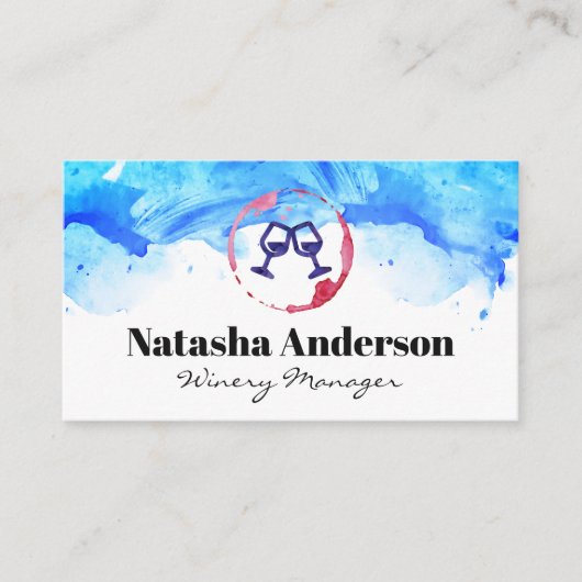 Cheers Glasses | Hintergrund Wasserfarbe Visitenkarte (Vorderseite)