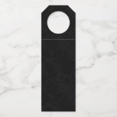 Cheers Gold auf Black Damask Flaschenanhänger (Rückseite)