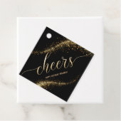 Cheers Gold Glitzer Birthday individuell anpassbar Geschenkanhänger (Beispiel)
