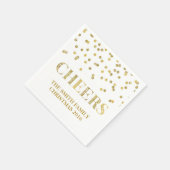 Cheers Gold Glitzer Confetti Christmas Napkin Serviette (Ecke)