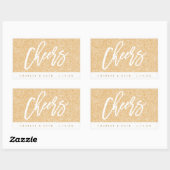 Cheers Gold Glitzer Mini Wine Mini Champagne Label Rechteckiger Aufkleber (Blatt)