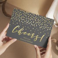 Cheers - Gold Script & Confetti