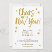 Cheers Gold Silvester Einladung (Vorderseite)
