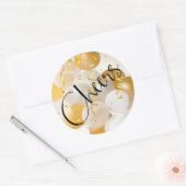 Cheers Gold und Weiße Ballons Runder Aufkleber (Umschlag)