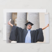 Cheers Grad 2 Foto Blue Abschluss Ankündigung (Rückseite)