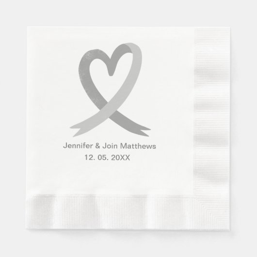 Cheers gray Calligraphy Custom Wedding Napkins Serviette (Vorderseite)
