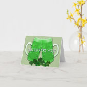 Cheers Green Beer Irish Birthday Message Karte (Gelbe Blume)