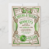 Cheers Green Bers St. Patrick's Birthday Einladung (Vorderseite)