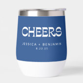 Cheers Groovy French Blue Typografy Names Wedding (Links)