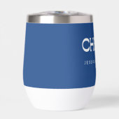 Cheers Groovy French Blue Typografy Names Wedding (Vorderseite)