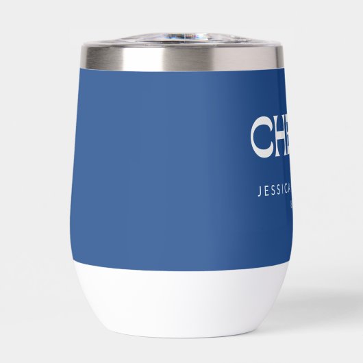 Cheers Groovy French Blue Typografy Names Wedding (Vorderseite)