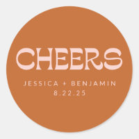 Cheers Groovy Terracotta Individuellen Namens Wedd