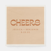 Cheers Groovy Terracotta Sand Individuellen Namens Serviette (Vorderseite)