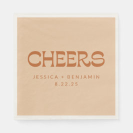 Cheers Groovy Terracotta Sand Individuellen Namens Serviette