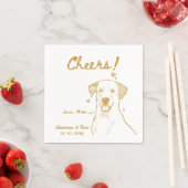 Cheers Hand Drawn Funny Dog Simple Wedding Serviette (Beispiel)