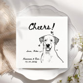 Cheers Hand Drawn Funny Dog Simple Wedding Serviette