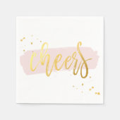 CHEERS HAND LETTERED SCRIPT Typ Gold Rosa Serviette (Vorderseite)