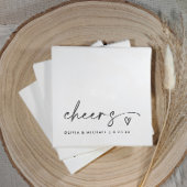 Cheers Handwriting & Heart Fun Wedding Serviette