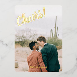 Cheers Happy Holidays 2 Foto Vertikal Custom Folien Feiertagskarte