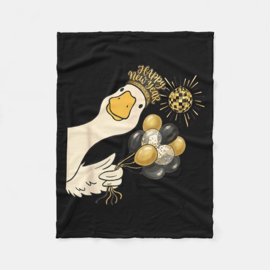 Cheers Happy New Year 2026 Goose With Balloon Disc Fleecedecke (Vorderseite)