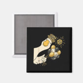 Cheers Happy New Year 2026 Goose With Balloon Disc Magnet (Vorderseite/Rückseite)