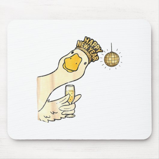 Cheers Happy New Year 2026 Goose With Champagne Di Mousepad (Vorne)