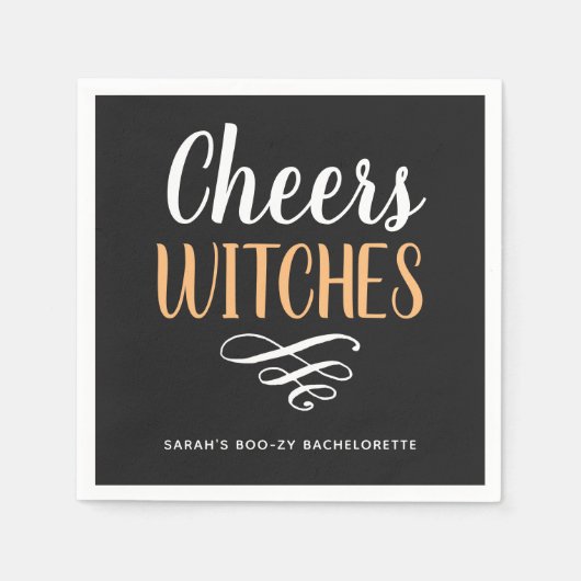 Cheers Hexches Bachelorette Halloween-Party Serviette (Vorderseite)