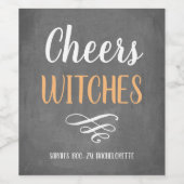 Cheers Hexen Boozy Bachelorette Weinetikett (Einzelnes Label)