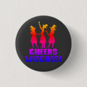 Cheers Hexen | Funny Colorful Halloween Button (Vorderseite)