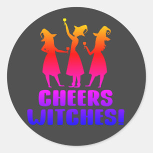Cheers Hexen Funny Halloween Trick oder Treat Runder Aufkleber