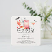 Cheers Hexen Halloween Bachelorette Weekend Einladung (Stehend Vorderseite)