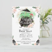 Cheers Hexen Halloween Brautparty Einladung (Stehend Vorderseite)