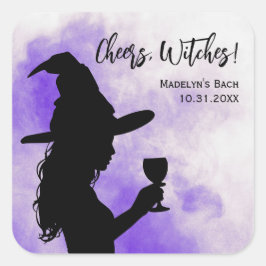 Cheers Hexen Halloween Junggeselinnen-Abschied Gef Quadratischer Aufkleber