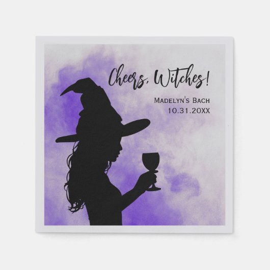 Cheers Hexen Halloween Junggeselinnen-Abschied Serviette (Vorderseite)