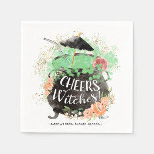 Cheers Hexes Cocktail Halloween Brautparty Serviette