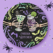 Cheers Hexes Halloween Cocktail Brillen Pappteller