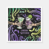 Cheers Hexes Halloween Cocktail Brillen Serviette (Vorderseite)